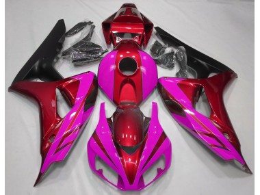 Rot Glänzend & Pink 2006-2007 CBR1000RR Motorrad Verkleidung