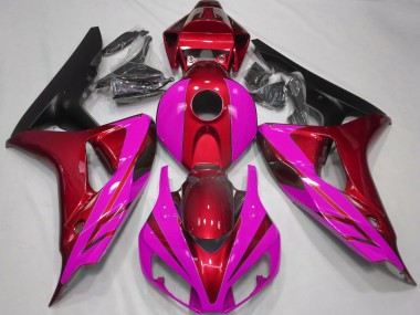 Rot Glänzend & Pink 2006-2007 CBR1000RR Motorrad Verkleidung