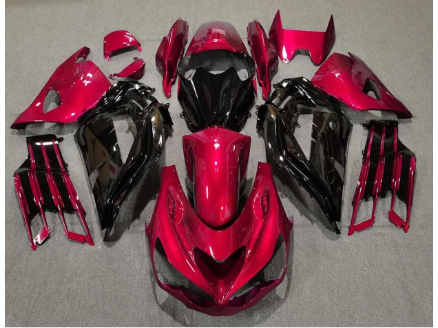 Rot Glänzend & Schwarz 2012-2021 ZX14R Motorrad Verkleidung