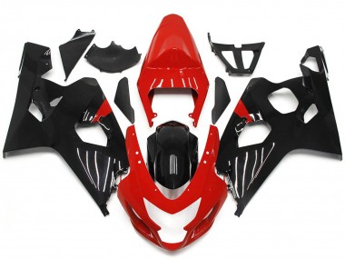 Rot & Glänzender Schwarzstil 2004-2005 GSXR 600-750 Motorrad Verkleidung