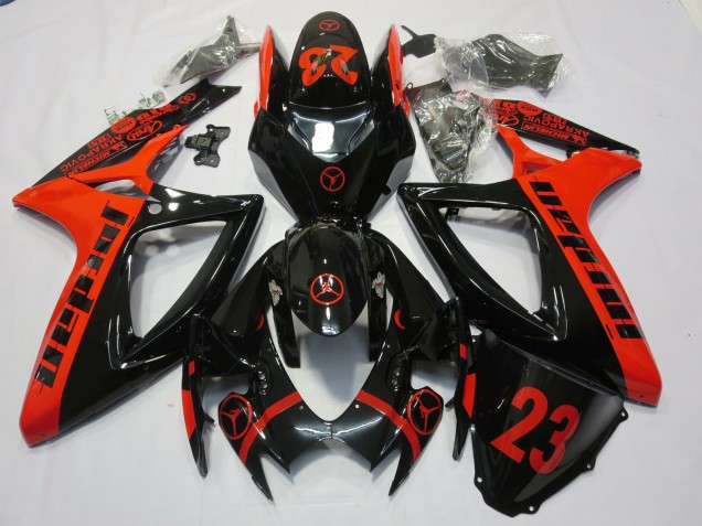 Rot Jordan 2006-2007 GSXR 600-750 Motorrad Verkleidung