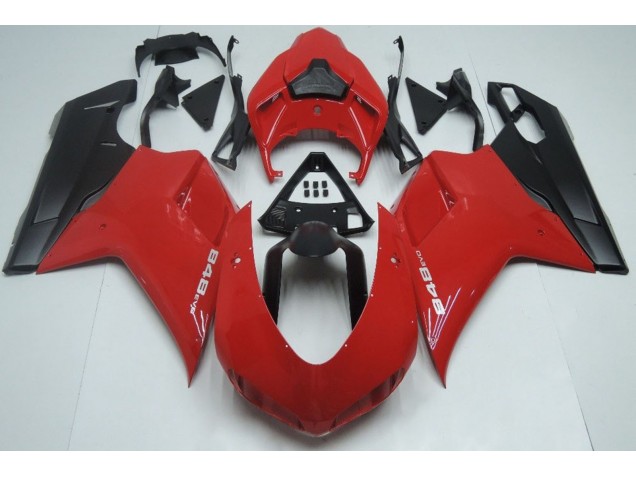 Rot Matt Schwarz 2007-2014 Ducati 848 1098 1198 Motorrad Verkleidung