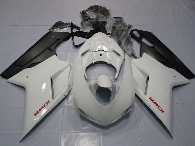 Rot Weiß & Matt Schwarz 2007-2014 Ducati 848 1098 1198 Motorrad Verkleidung
