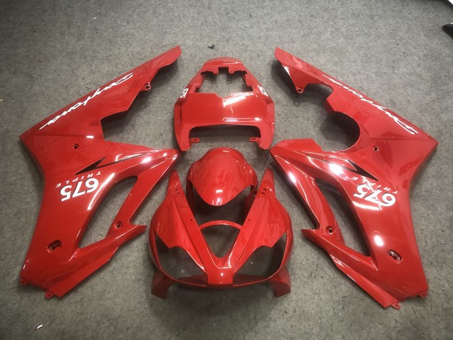 Rot Mit Weißen Aufklebern 2006-2008 Daytona 675 Motorrad Verkleidung