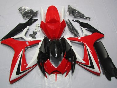 Rot Schwarz & Weiß 2006-2007 GSXR 600-750 Motorrad Verkleidung