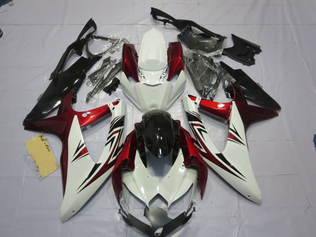 Rot Weiß Schwarz 2008-2010 GSXR 600-750 Motorrad Verkleidung