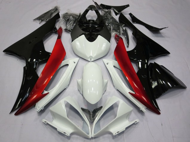 Rot Schwarz & Weiß 2008-2016 R6 Motorrad Verkleidung