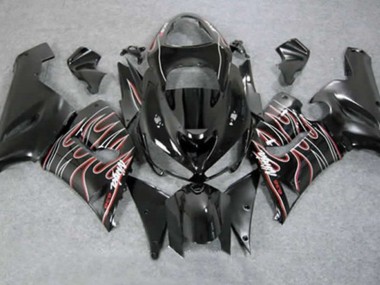 Rot Schwarz Flamme 2005-2006 ZX6R Motorrad Verkleidung