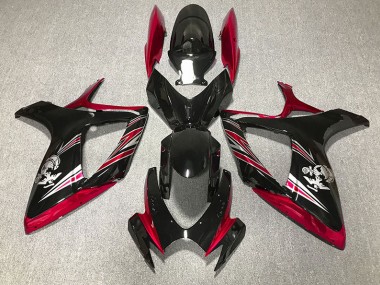 Rot & Schwarz Glänzend Design 2006-2007 GSXR 600-750 Motorrad Verkleidung