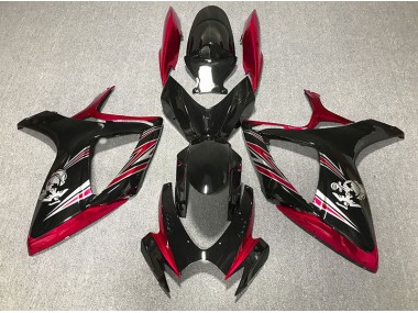 Rot & Schwarz Glänzend Design 2006-2007 GSXR 600-750 Motorrad Verkleidung