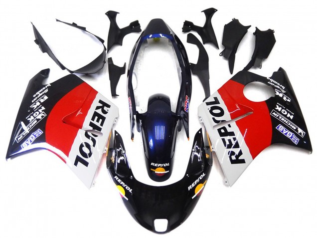 Rot Schwarz & Weiß Repsol 1996-2007 CBR1100XX Motorrad Verkleidung