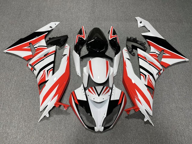 Rot-Weiß-Schwarz-Zack 2009-2012 ZX6R Motorrad Verkleidung