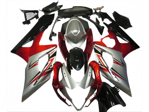 Rot & Silber 2005-2006 GSXR 1000 Motorrad Verkleidung