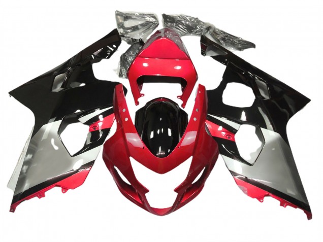 Rot-Silber & Schwarz 2004-2005 GSXR 600-750 Motorrad Verkleidung