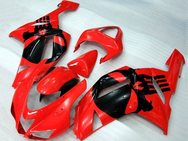 Rot Totenkopf 2007-2008 ZX6R Motorrad Verkleidung