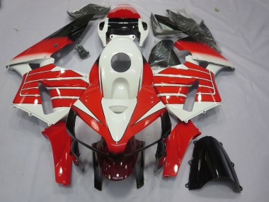 Rot & Weißer Breiter Streifen 2005-2006 CBR600RR Motorrad Verkleidung