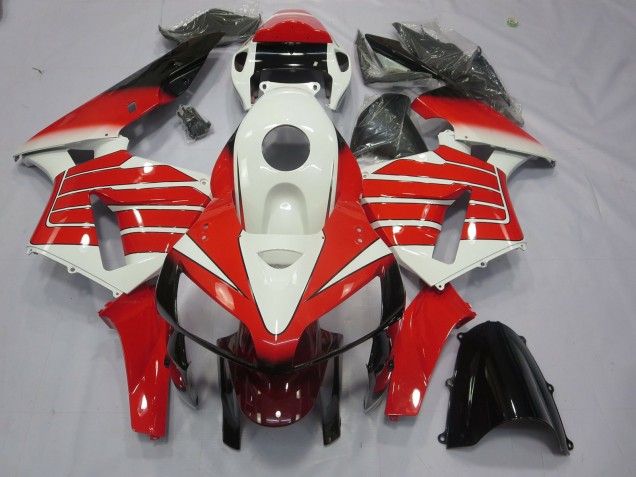 Rot & Weißer Breiter Streifen 2005-2006 CBR600RR Motorrad Verkleidung