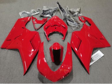 Schlichte Glanz Rot 2007-2014 Ducati 848 1098 1198 Motorrad Verkleidung