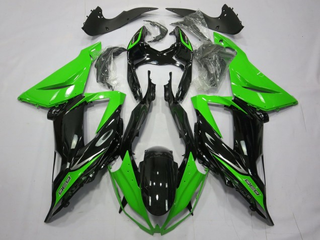 Schlichte Glänzend Schwarz Grün 2013-2018 ZX6R Motorrad Verkleidung