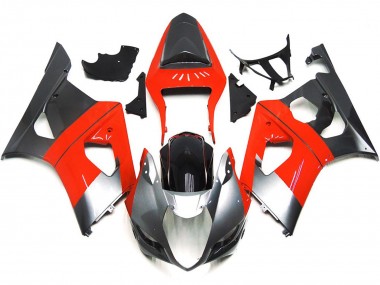 Schlichte Rot & Silbernes Design 2003-2004 GSXR 1000 Motorrad Verkleidung