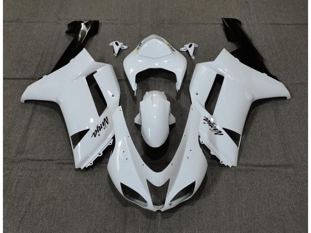 Schlichte Weißes Glanzdesign 2007-2008 ZX6R Motorrad Verkleidung