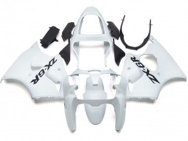 Schlichter Glanz-Weiß Mit Logo 2000-2002 ZX6R Motorrad Verkleidung