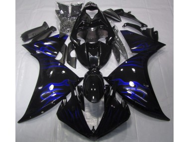 Schwarz & Blau Flamme 2009-2011 R1 Motorrad Verkleidung