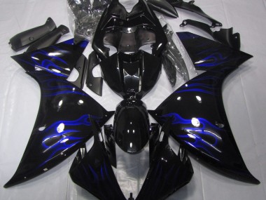 Schwarz & Blau Flamme 2009-2011 R1 Motorrad Verkleidung