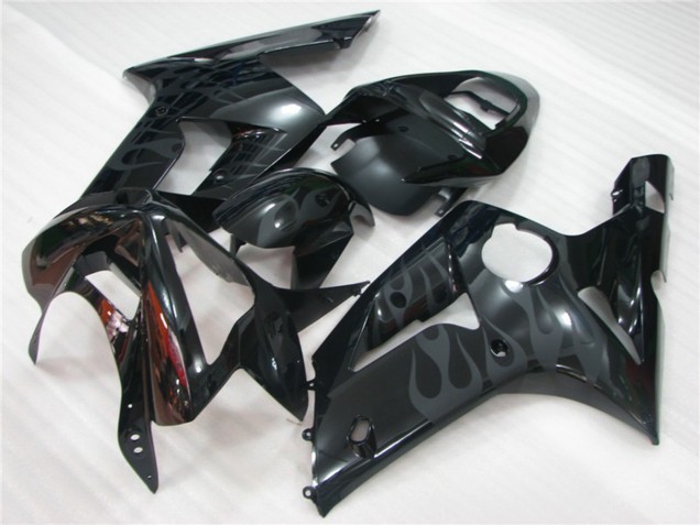 Schwarz Flamme 2003-2004 ZX6R Motorrad Verkleidung