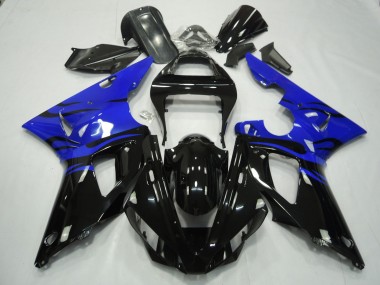 Schwarz Flamme & Blau 2000-2001 R1 Motorrad Verkleidung