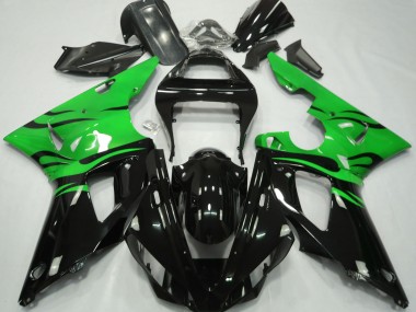 Schwarz Flamme & Grün 2000-2001 R1 Motorrad Verkleidung