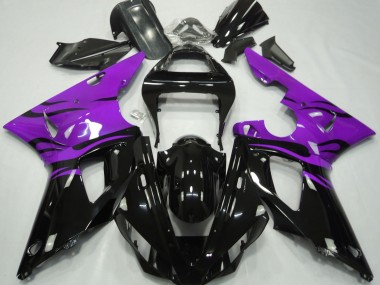 Schwarz Flamme & Lila 2000-2001 R1 Motorrad Verkleidung