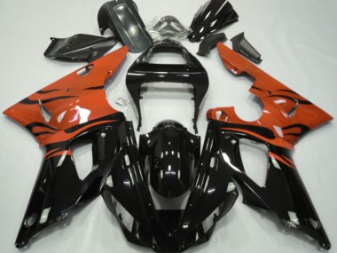 Schwarz Flamme & Orange 2000-2001 R1 Motorrad Verkleidung