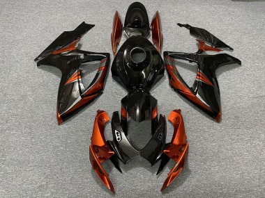 Schwarz & Gebranntes Orange 2006-2007 GSXR 600-750 Motorrad Verkleidung