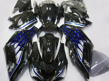 Schwarz Glänzend & Blau 2012-2021 ZX14R Motorrad Verkleidung
