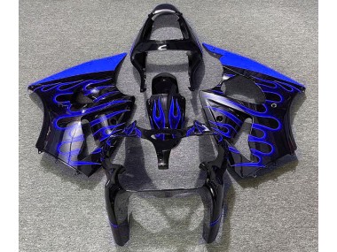 Schwarz Glänzend & Blau Flame 2000-2002 ZX6R Motorrad Verkleidung