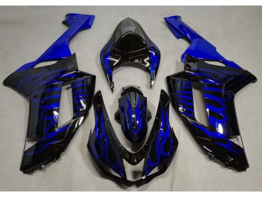 Schwarz Glänzend & Blau Flame 2007-2008 ZX6R Motorrad Verkleidung