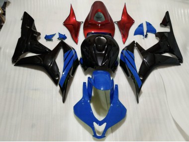 Schwarz Glänzend & Blaue & Rot Akzente 2007-2008 CBR600RR Motorrad Verkleidung