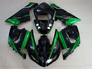 Schwarz Glänzend & Elektrogrün 2005-2006 ZX6R Motorrad Verkleidung