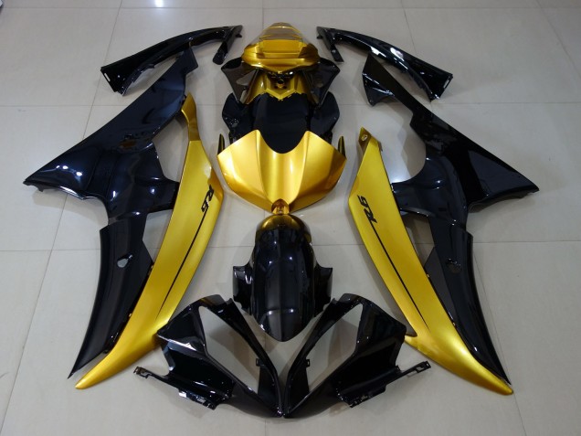 Schwarz Glänzend & Gold 2008-2016 R6 Motorrad Verkleidung