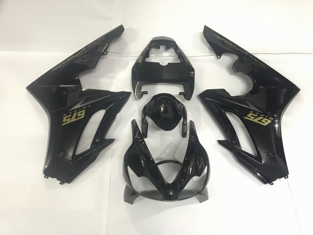 Schwarz Glänzend & Gold 2009-2012 Daytona 675 Motorrad Verkleidung