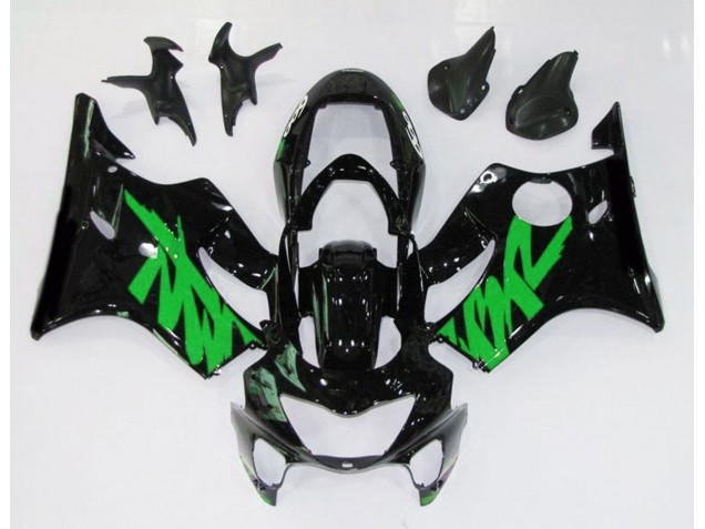 Schwarz Glänzend & Grün 1999-2000 CBR600 F4 Motorrad Verkleidung