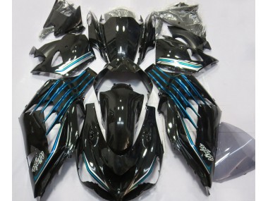 Schwarz Glänzend & Hellblau 2012-2021 ZX14R Motorrad Verkleidung