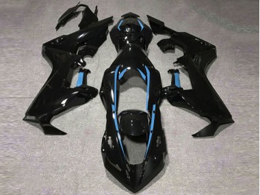 Schwarz Glänzend & Hellblaues Futter 2017-2023 CBR1000RR Motorrad Verkleidung