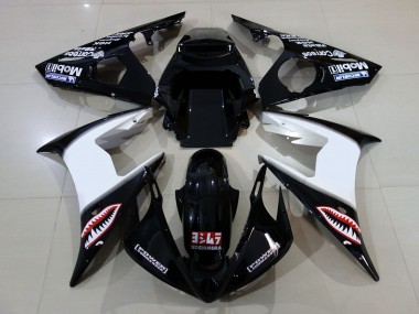 Schwarz Glänzend & Logos 2006-2007 R6 Motorrad Verkleidung