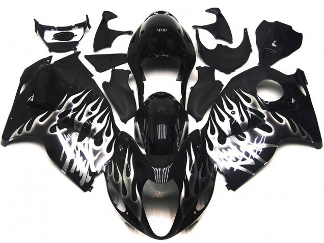 Schwarz Glänzend Mit Silber Flame 1997-2007 GSXR 1300 Motorrad Verkleidung