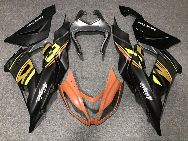 Schwarz Glänzend & Orange 2013-2018 ZX6R Motorrad Verkleidung
