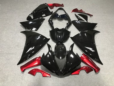 Schwarz Glänzend & Rot 2009-2011 R1 Motorrad Verkleidung