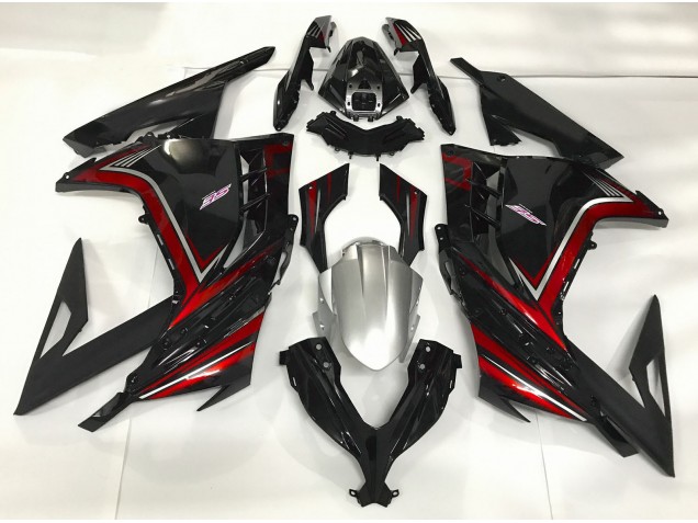 Schwarz Glänzend & Rot 2013-2018 Ninja 300 Motorrad Verkleidung