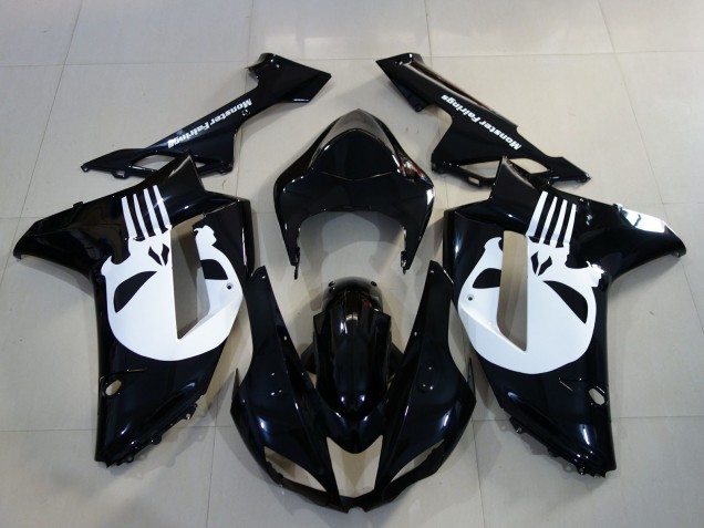 Schwarz Glänzend & Totenkopf 2007-2008 ZX6R Motorrad Verkleidung